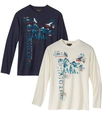 Zestaw 2 koszulek Eagle Highlands Mężczyzna Atlas for Men - Kolor : Granatowy - Rozmiar : 4XL