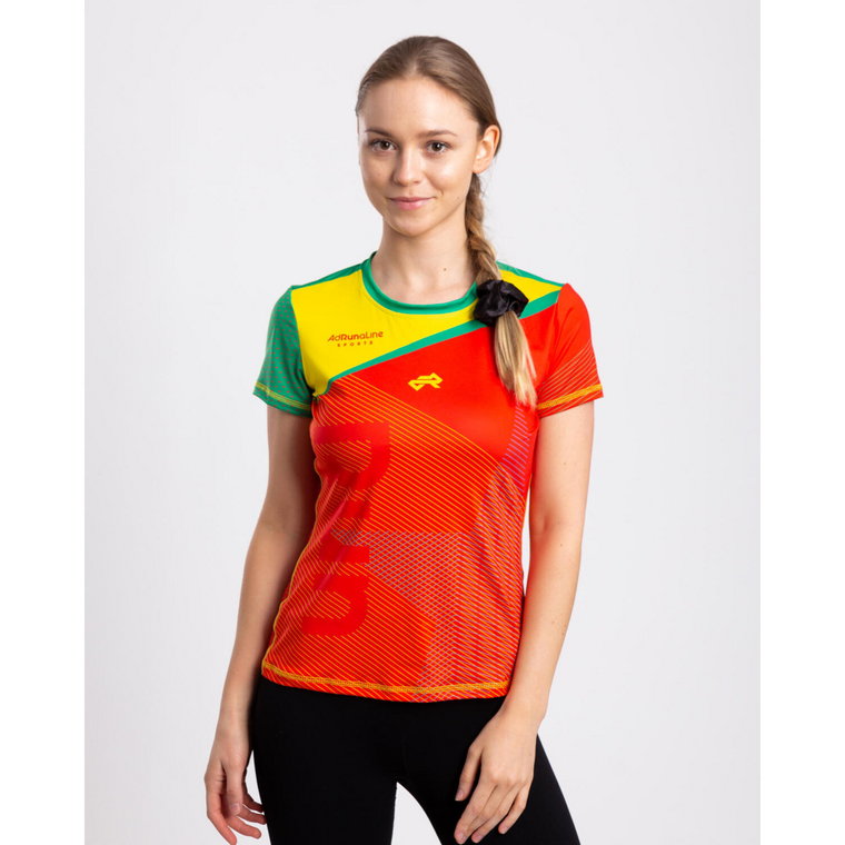 Koszulka do biegania damska AdRunaLine Etiopia z krótkim rękawem