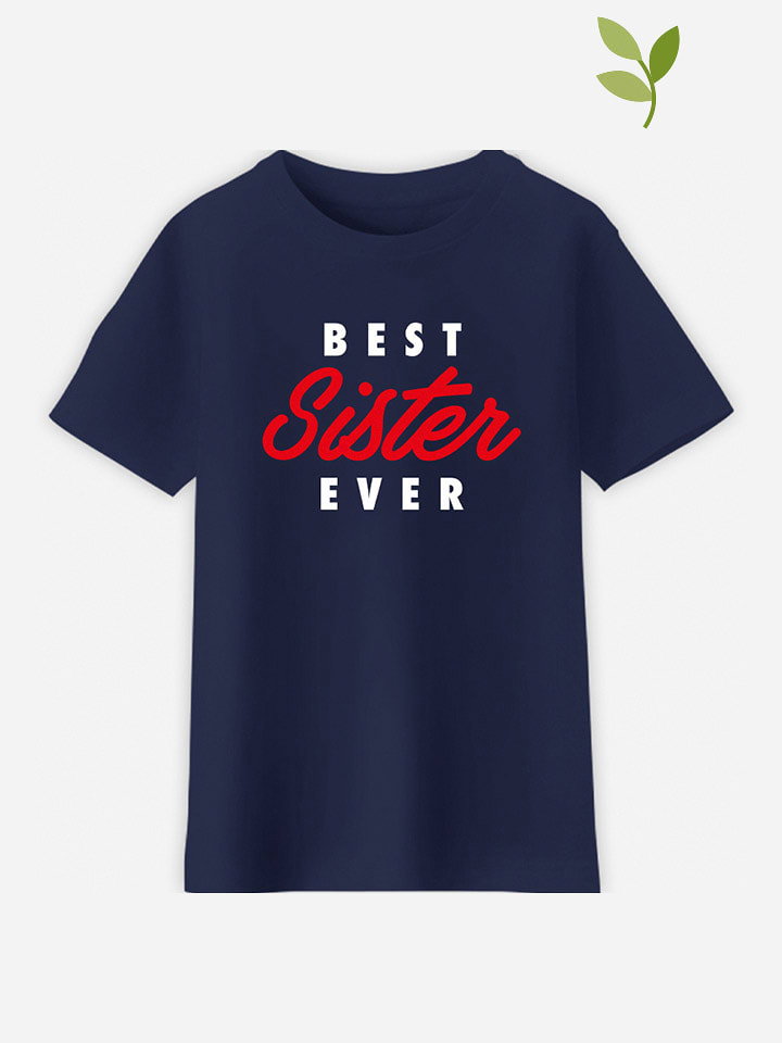 WOOOP Koszulka "Best sister ever" w kolorze granatowym