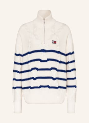 Tommy Jeans Sweter Typu Troyer weiss
