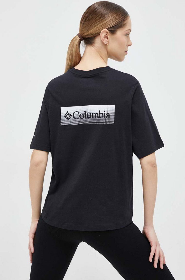 Columbia t-shirt North Cascades damski kolor czarny 1992085