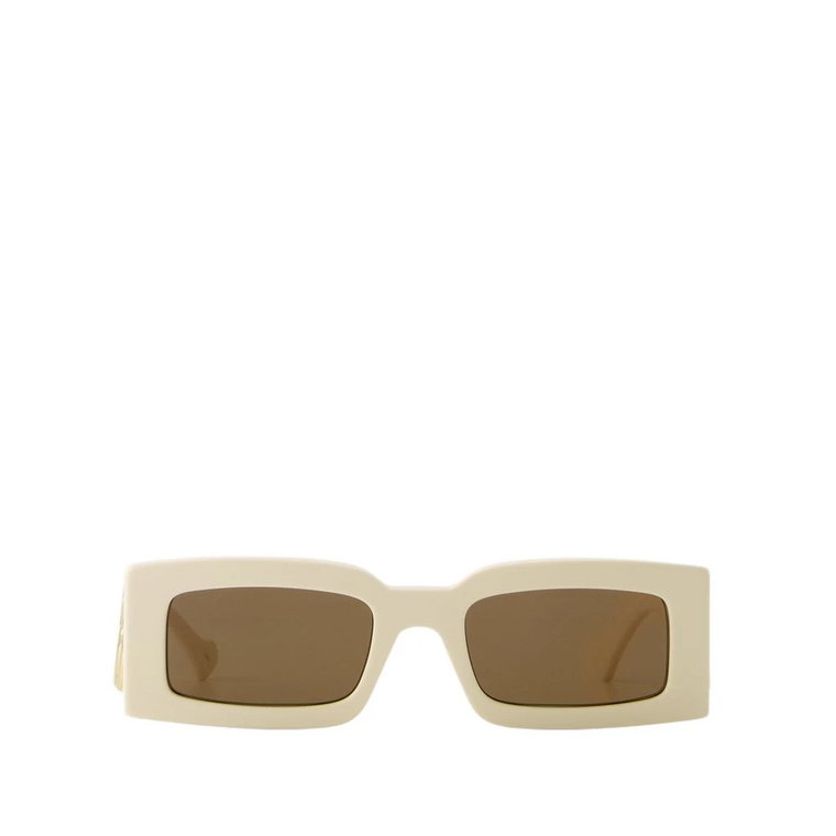 Okulary przeciwsłoneczne w kształcie prostokąta w kolorze kość słoniowa/brązowy Gucci