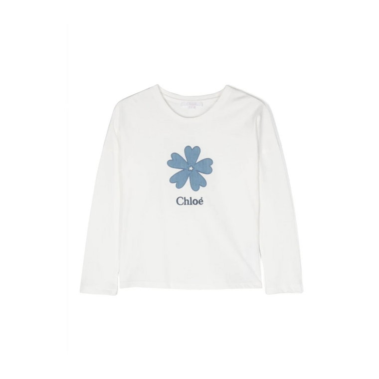 Organiczna Bawełniana Koszulka z Aplikacją Kwiatową dla Dziewczynek Chloé