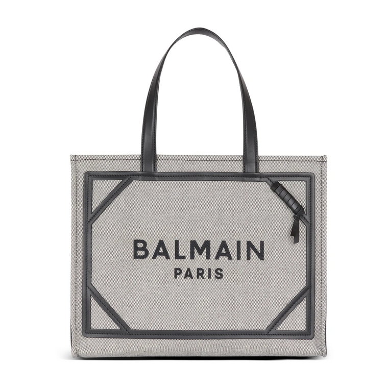 Czarna Torba Shopper z Logo Balmain