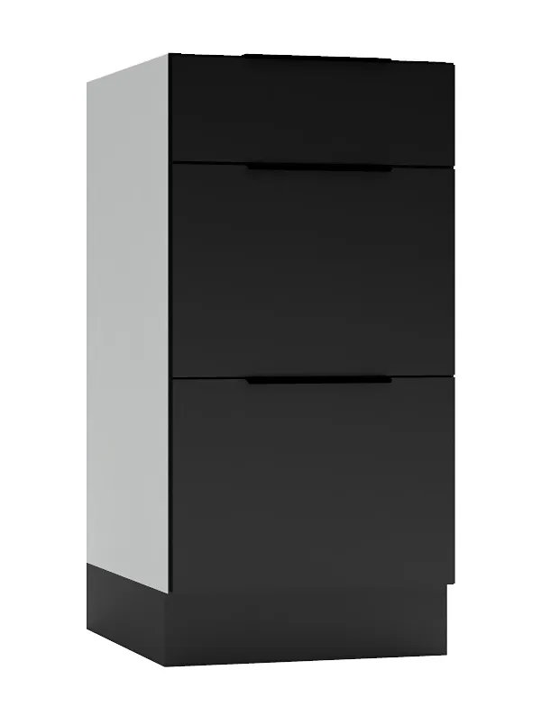 Czarna szafka kuchenna z szufladami - Carbon 8X
