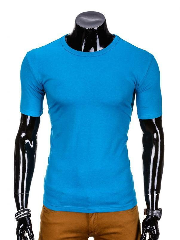 T-shirt męski basic S970 - turkusowy