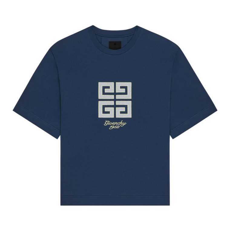 Niebieski T-shirt z emblematem 4G Givenchy