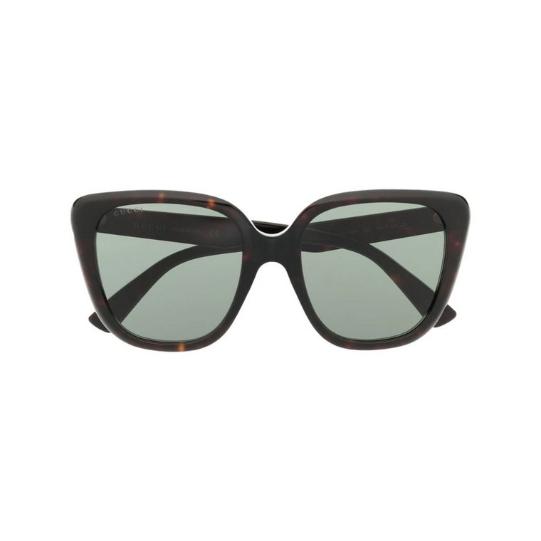 Okulary przeciwsłoneczne dla kobiet, brązowe/havana oprawki w kształcie oka kota Gucci