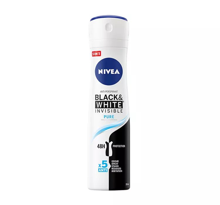 NIVEA BLACK&WHITE INVISIBLE PURE ANTYPERSPIRANT W SPRAY'U DLA KOBIET 150ML