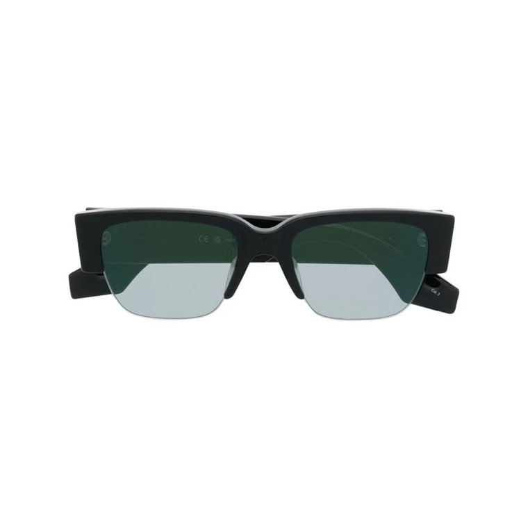 Czarne Okulary Przeciwsłoneczne z Logo i Kwadratową Ramą Alexander McQueen