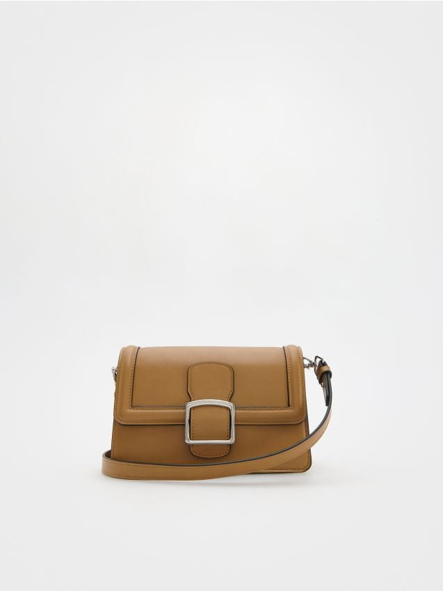 Reserved - Torebka crossbody z klamrą - brązowy