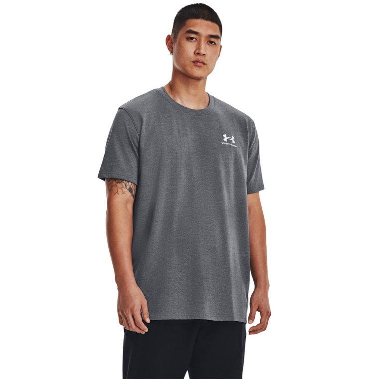 Męski t-shirt z nadrukiem Under Armour UA LOGO EMB HEAVYWEIGHT SS - szary