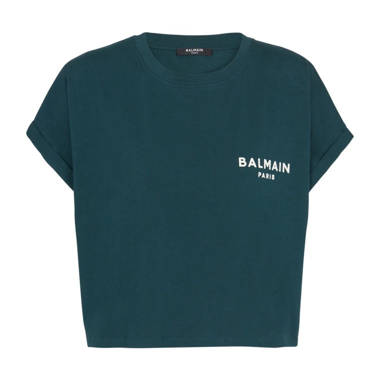 Flocked Paris cropped T-shirt Balmain