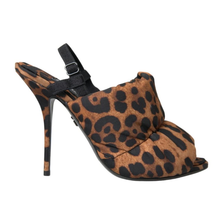 Leopard Slingback Heels Sandały Buty Dolce & Gabbana