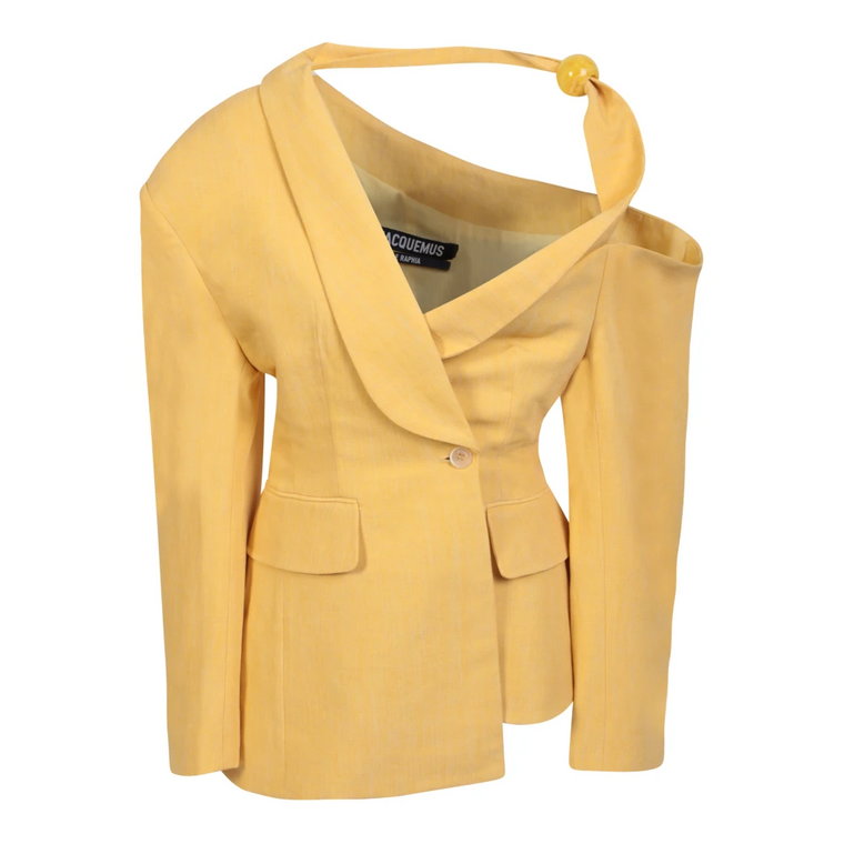 Żółta asymetryczna kurtka damska Jacquemus