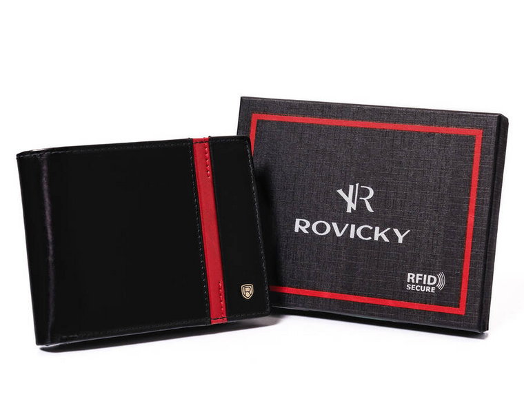 Skórzany portfel męski z ochroną RFID Protect  Rovicky