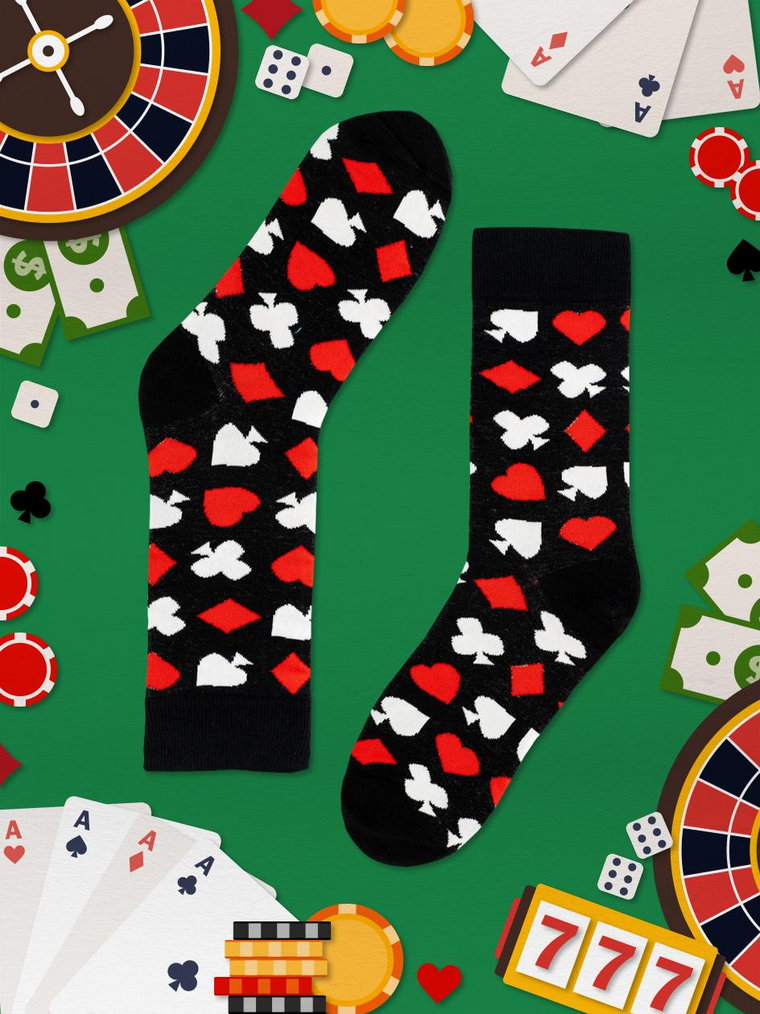 Długie Skarpetki Urban Socks Poker Czarne