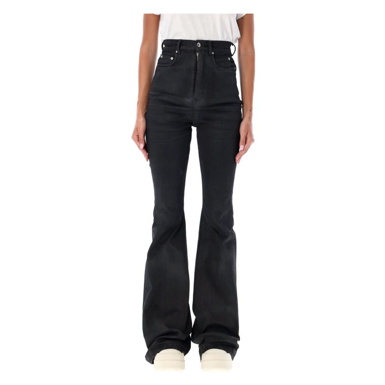 Czarne Bootcut Jeans Aw24 Rick Owens