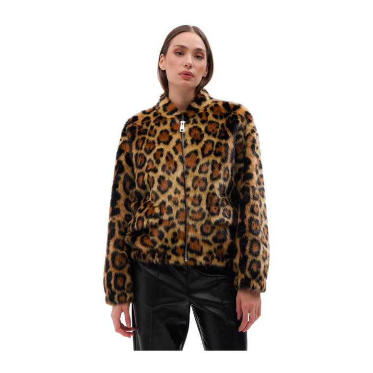 Kurtka z imitacji futra w leopardzie Liviana Conti