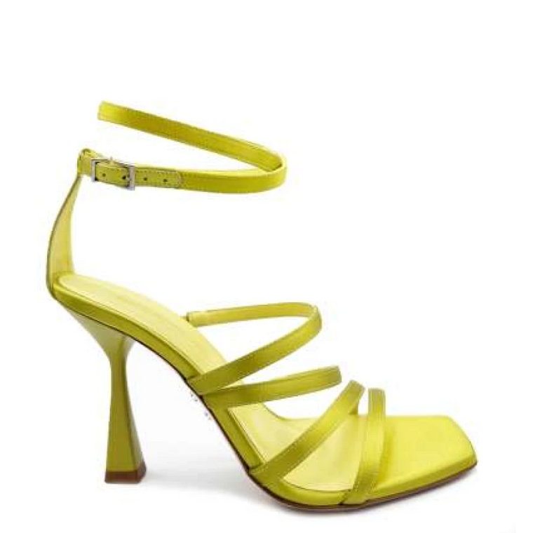 Lime Satin High Heel Sandals Sergio Levantesi