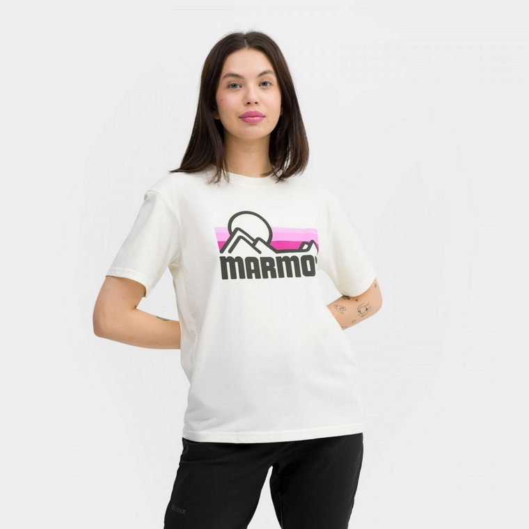 Damski t-shirt z nadrukiem Marmot Coastal Tee - beżowy