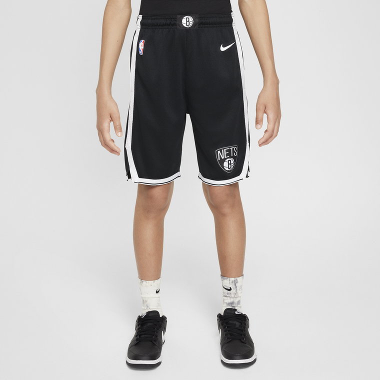 Spodenki dla dużych dzieci (chłopców) Nike NBA Swingman Brooklyn Nets Icon Edition 2023/24 - Czerń