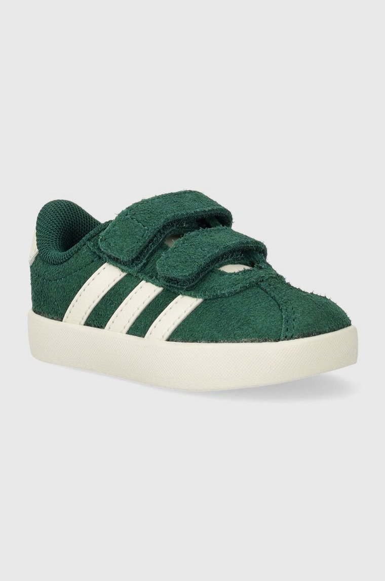 adidas sneakersy zamszowe dziecięce VL COURT 3.0 CF I kolor zielony