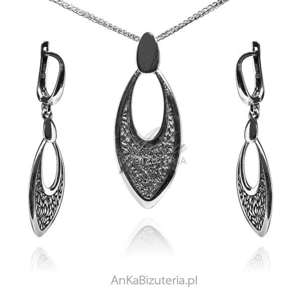 AnKa Biżuteria, Komplet biżuteria srebrna oksydowana FRIDA