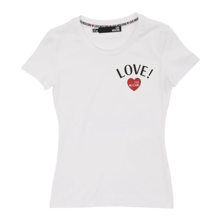 Biała Bawełniana Koszulka Love Moschino