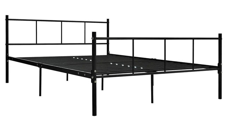 Czarne metalowe łóżko małżeńskie 140x200 cm - Jumo