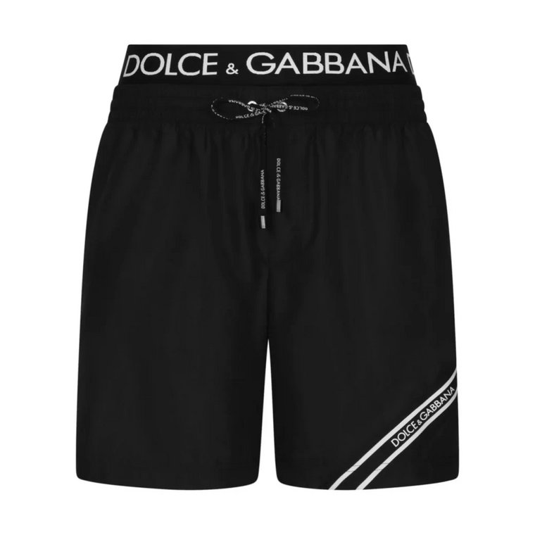 Czarny Strój Morski z Elastycznym Pasem Dolce & Gabbana