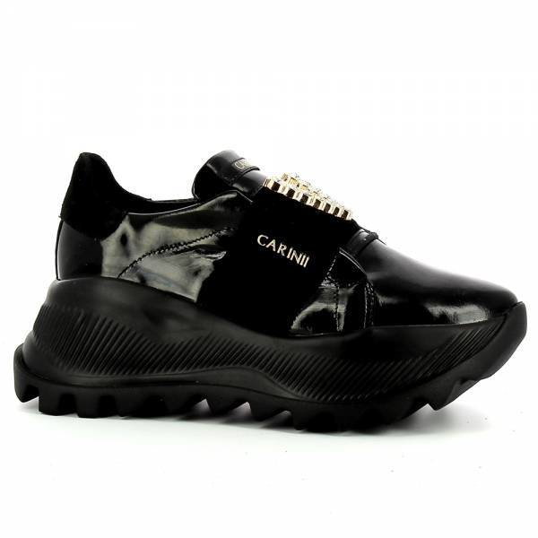 Czarne sneakersy na platformie CARINII