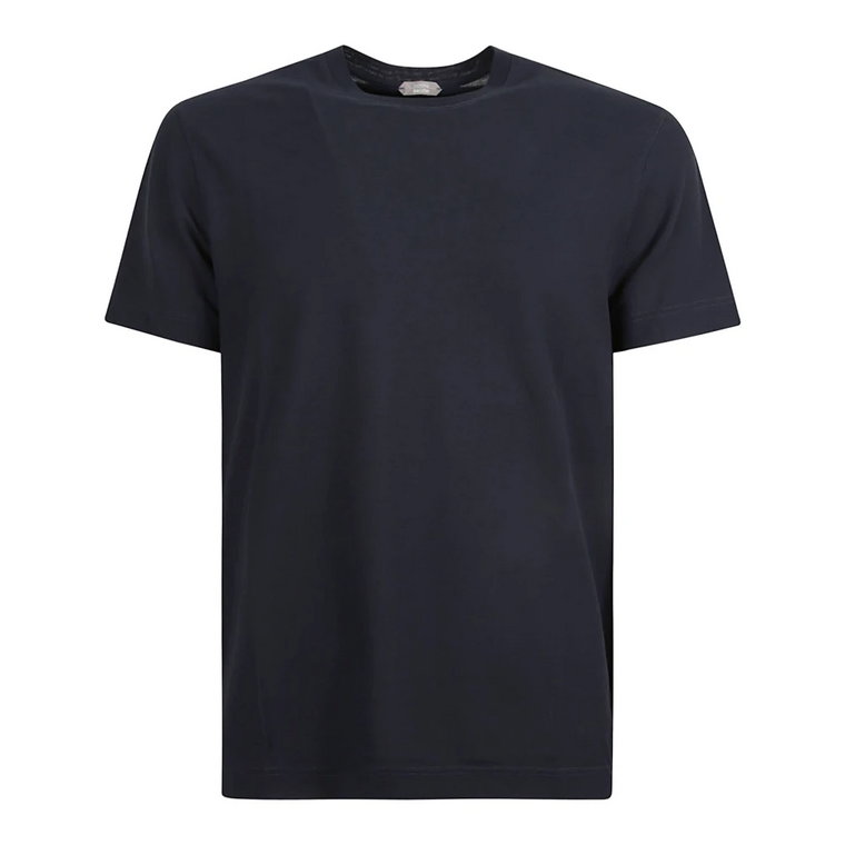 Navy Blue Cotton Crew Neck T-Shirt Zanone