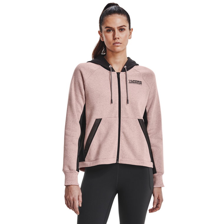 Damska bluza treningowa UNDER ARMOUR Rival + FZ Hoodie - różowa