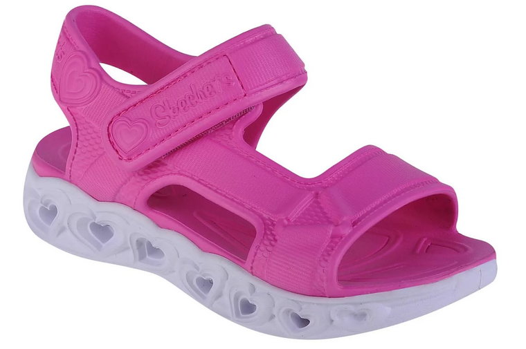 Skechers Heart Lights Sandal - Always Flashy 308045L-PNK, Dla dziewczynki, Różowe, sandały, syntetyk, rozmiar: 30