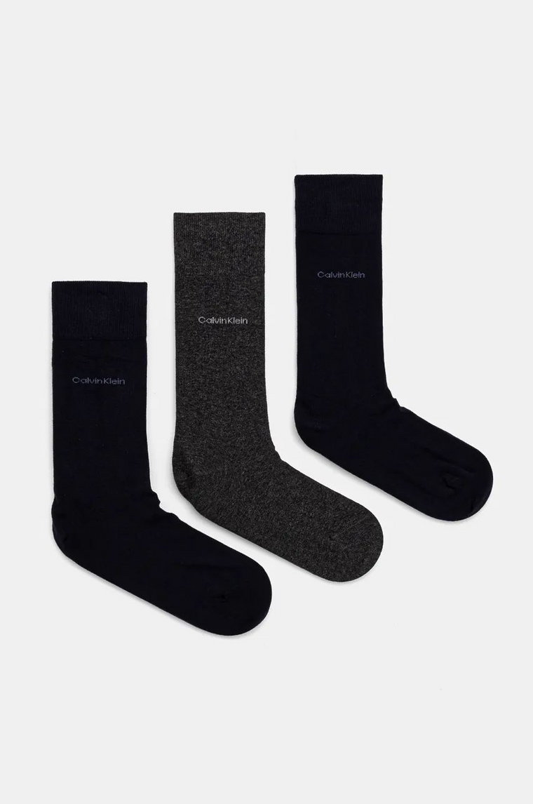 Calvin Klein skarpetki 3-pack męskie kolor granatowy 701226014