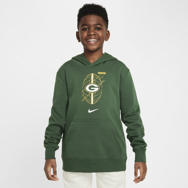 Bluza z kapturem dla dużych dzieci Nike NFL Green Bay Packers Icon - Zieleń