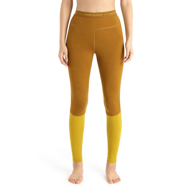 Legginsy termoaktywne damskie Icebreaker 200 ZoneKnit Merino Leggings clove/silent gold - S