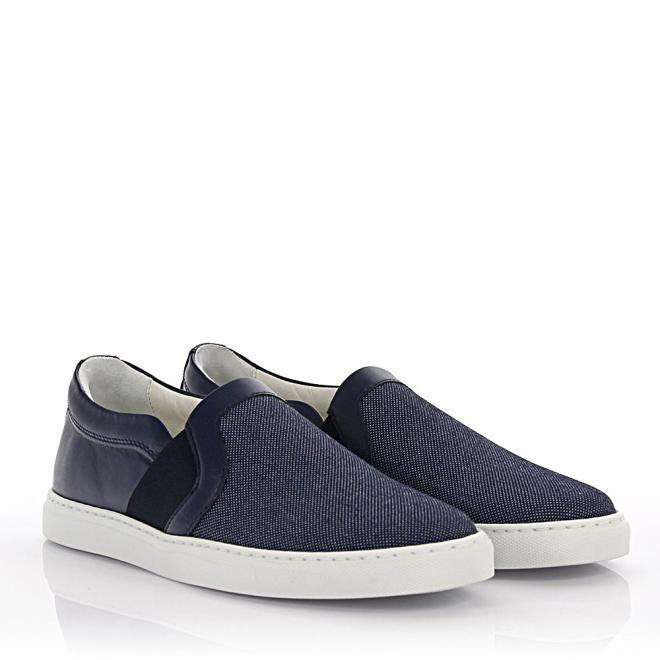 Lanvin Sneakersy Slip-On skórzane niebieskie