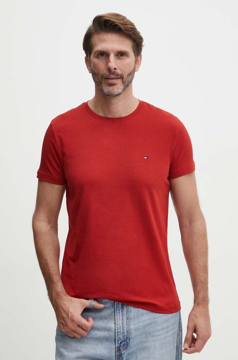 Tommy Hilfiger t-shirt męski kolor czerwony gładki MW0MW10800