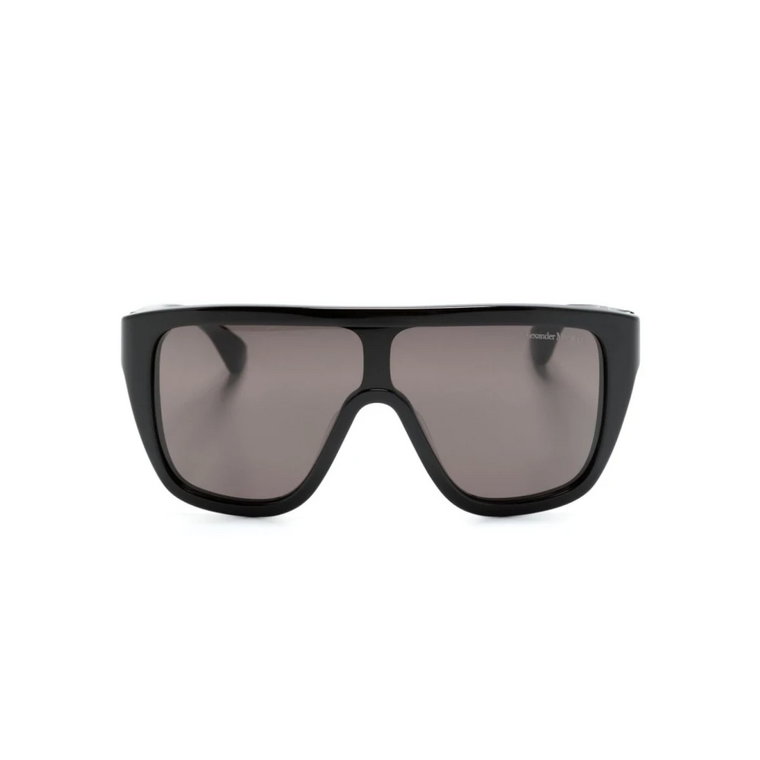 Czarne okulary przeciwsłoneczne z unoszącą się maską czaszki Alexander McQueen