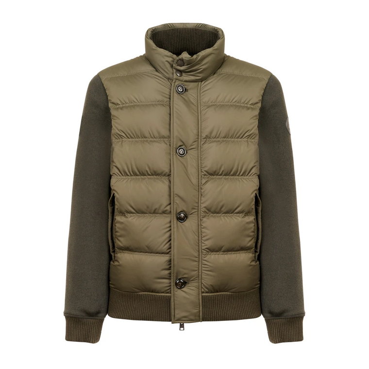 Zielona Kurtka Wool Bonded Hybrid na zamek Woolrich