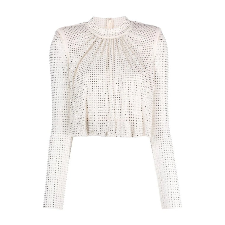 Rhinestone-Embellished Cropped Top Self Portrait