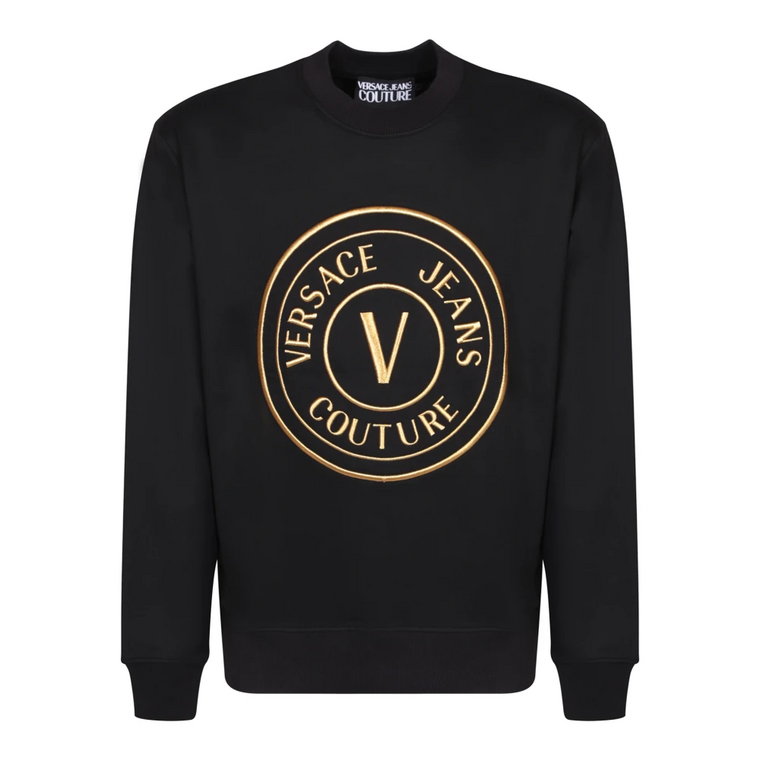Czarny Sweter z Logo - Odzież Męska Versace Jeans Couture