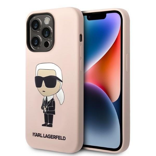 Karl Lagerfeld KLHMP14XSNIKBCP iPhone 14 Pro Max 6,7" hardcase różowy/pink Silicone NFT Ikonik Magsafe