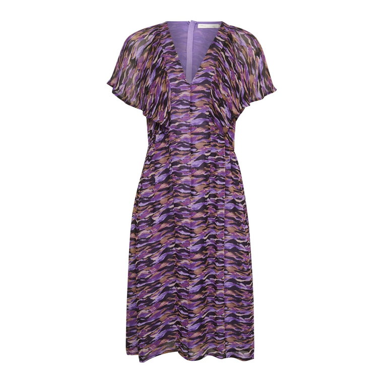 Lanscape Waves Purple Sukienka Midi InWear