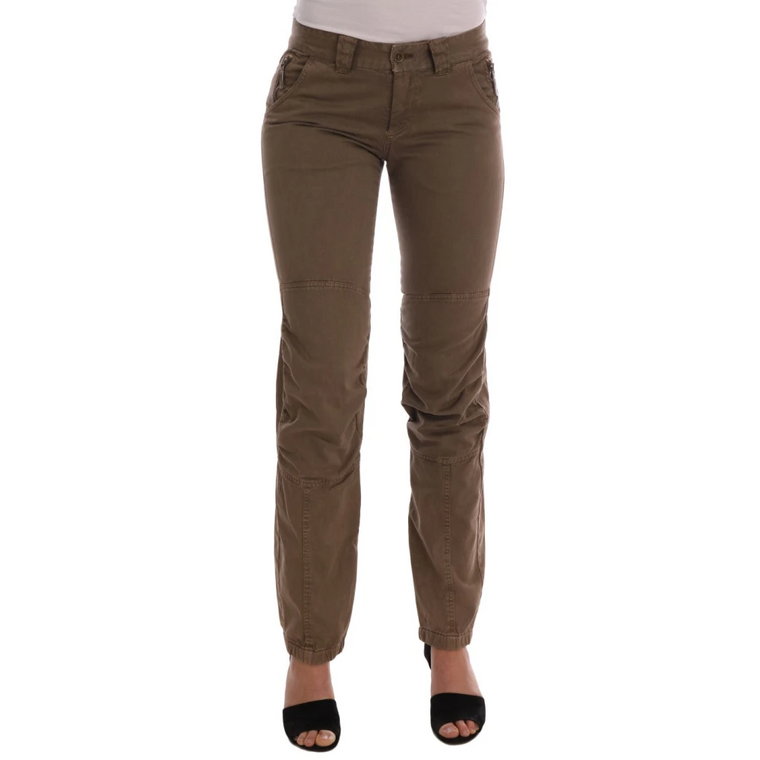 Ermanno Scervino Brown Cotton Casual Slim Fit Pants Ermanno Scervino