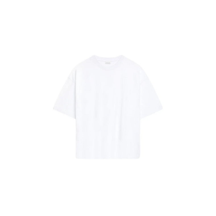 Biała Bawełniana Koszulka z Okrągłym Dekoltem Dries Van Noten