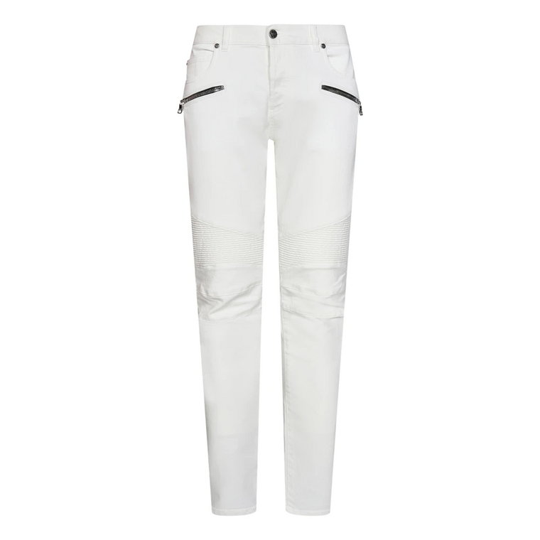 Białe Spodnie Slim-Fit dla Mężczyzn Balmain