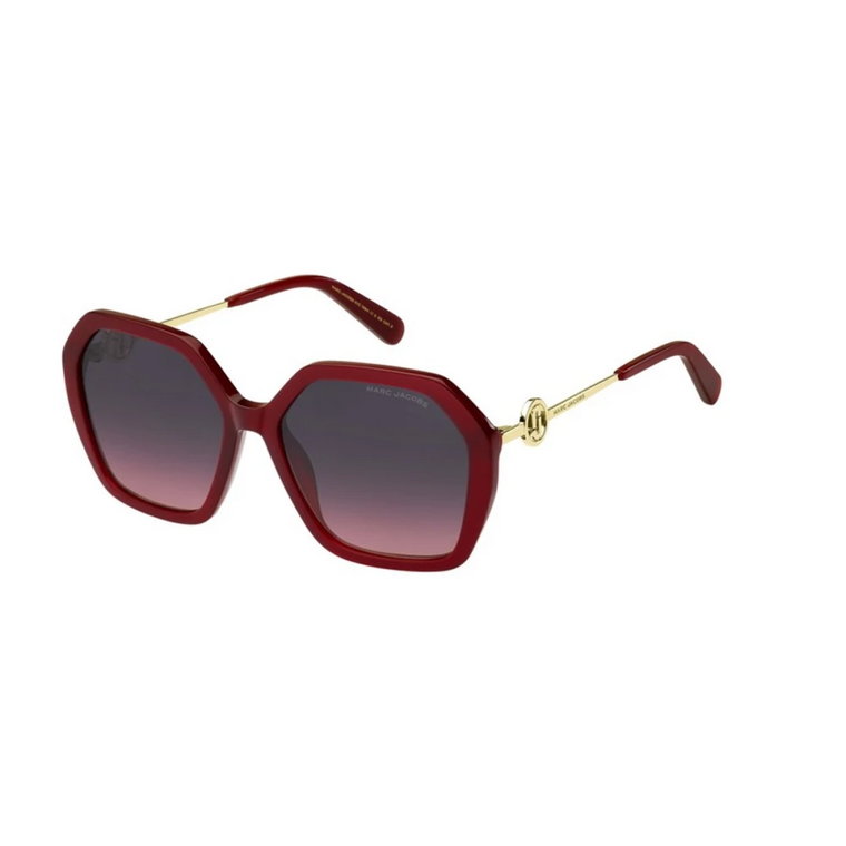 Czerwone okulary przeciwsłoneczne z szarymi soczewkami fuchsia Marc Jacobs